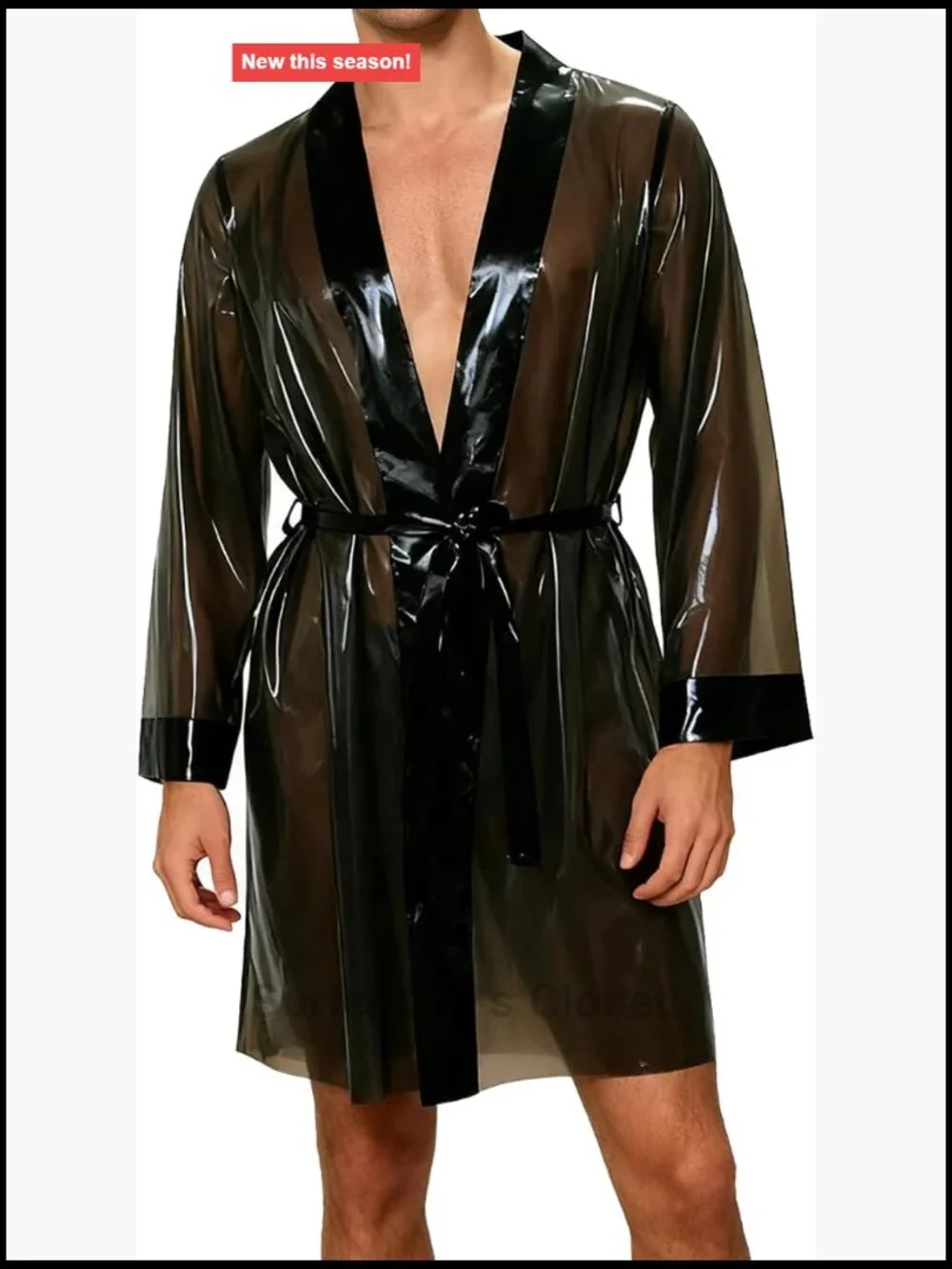 Latex Night Robe with Tie Lacing Unisex Rubber Dress